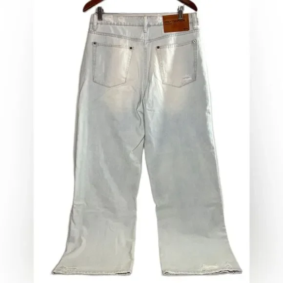 One Teaspoon Jackson Utility Mid Waist Wide Leg Jeans Le Surf 31 NEW - Picture 9 of 14